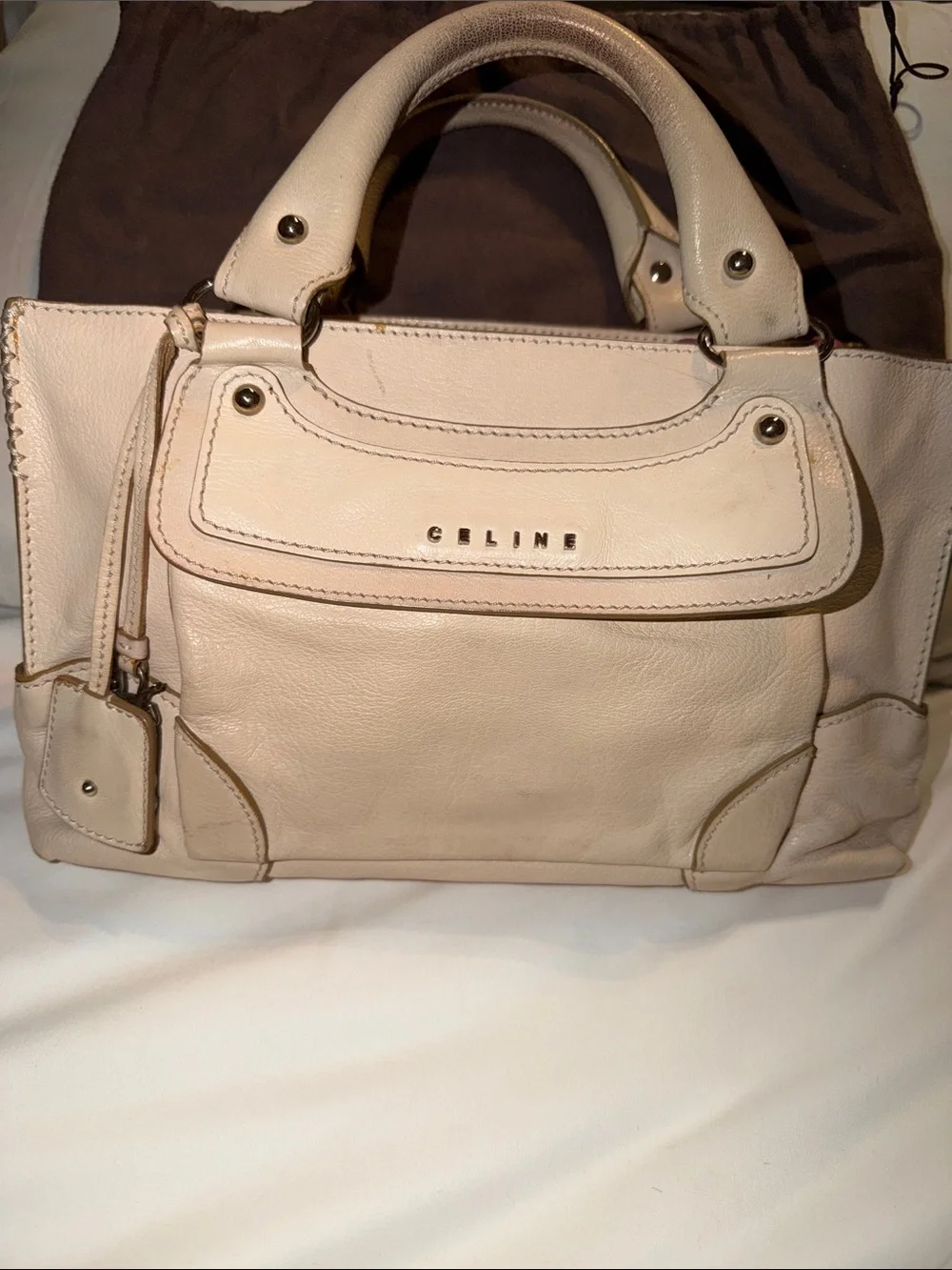 Celine Vintage Leather Boogie Bag Cream + COA & Dust Bag